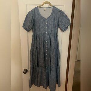 Kate Quinn women’s Large prairie dress. Organic cotton. NWOT
